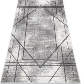 RugsX Rugsx - Alfombra Noble Moderna 1520 45 Vintage, Geom&eacute;trico, L&iacute;neas - Structural Dos Niveles De Vell&oacute;n Gris Grey 120x170 Cm