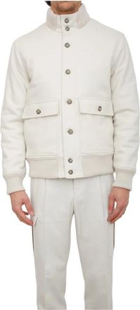 PESERICO Wollen bomberjack met kasjmier - Heren - Bomber jackets - Beige - M - Wol - Jassen