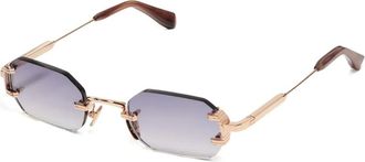 John Dalia Occhiali da sole Amaru geometrici con montatura a giorno - Oro