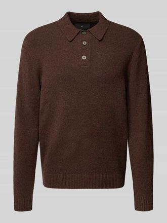Premium by Jack & Jones Strickpullover mit Polokragen Modell MAVERICK in Schoko, Gr&ouml;&szlig;e XL