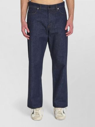 Stone Island denim mid-rise wide-leg trousers