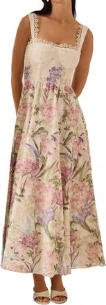 Charo Ruiz Ibiza Reverie Crissy Dress In Cream Botanic