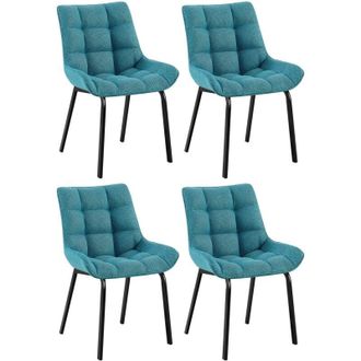 Clp Set De 4 Sillas De Comedor Saranda Turquesa Negro