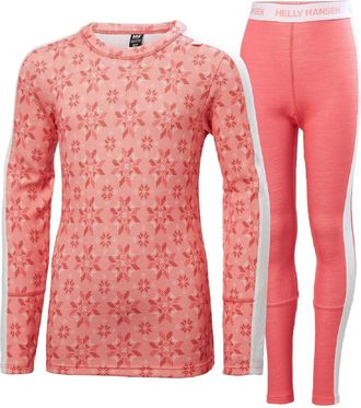 Helly Hansen Graphic Lifa Merino Base Layer Set Pink 14 Kids