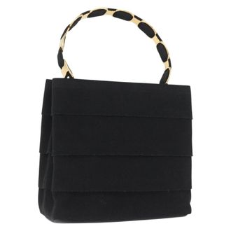 Ferragamo Vala Handbag Canvas Black Canvas Handbag (Pre-Owned)