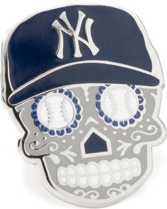 Cufflinks Inc. New York Yankees Sugar Skull Lapel Pin in Gray at Nordstrom