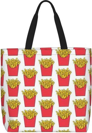 Generic Women Handbag Cute French Fries Pattern Daily Bag Casual Print Shoulder Bags, For Birthday, Christmas, Swim, Work, Graduation