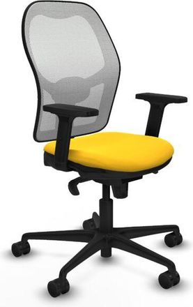 Piqueras y Crespo Piqueras Y Crespo - Jorquera Sincro Malla Blanca Similpiel Amarillo Brazos 2d Base Nailon Ruedas 65mm Nailon