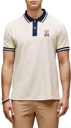 Psycho Bunny Wade Pima Cotton Piqué Polo in White Cap Grey at Nordstrom, Size 5