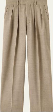 Loro Piana Rodger Pleated Wide-Leg Ankle Trousers