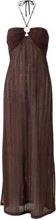Melissa Odabash Harriet Maxi Jurk - Dames - Maxi kleedjes - Bruin - M - Polyester - Kleedjes