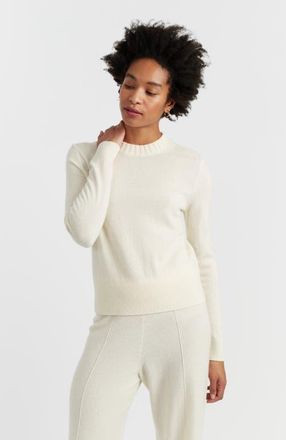 Chinti and Parker Wool & Cashmere Cropped Sporty Sweater in Cream at Nordstrom, Size X-Large