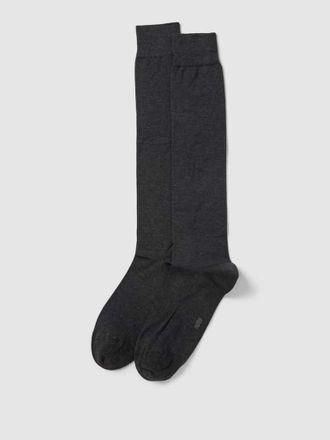 HUGO BOSS Socken mit geripptem Abschluss im 2er-Pack in Anthrazit, Größe 39-42