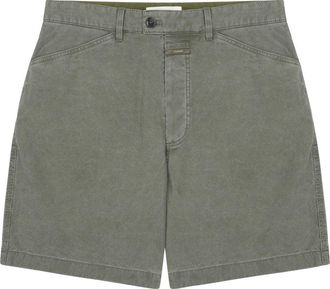 Closed Green Subtly Washed Cotton Denim Shorts