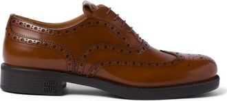 Miu Miu x Churchs leather brogue shoes - women - Leather - 36.5 - Brown