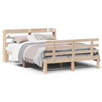 Berkfield Home Bed Frame with Headboard without Mattress 135x190 cm Double in Light Tan