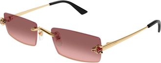 Cartier Ct 0598S Zonnebril - unisex - Zonnebrillen - Geel - 55 MM - Nylon - Accessoires