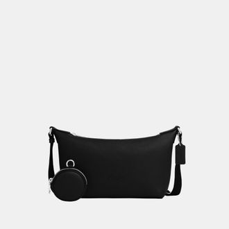 Coach Mens Small Finn Crossbody Bag With Pouch - Black Leather - One Size