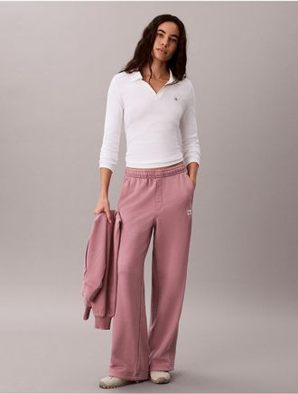 Calvin Klein Jeans Calvin Klein Womens Woven Monologo Terry Sweatpants - Purple - XS