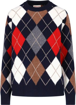 &Daughter Multicolor Argyle Pattern Lambswool Sweater by &Daughter