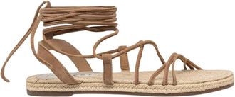 Maneb&igrave; Platte Sandalen - Dames - Sandalen - Bruin - 40 EU - Leer - Schoenen