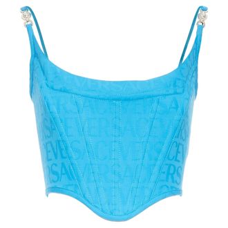 Versace New Versace Medusa 95 monogram boned bustier top