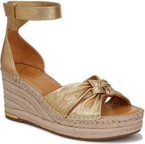 Franco Sarto Clementine Ankle Strap Platform Wedge Sandal in Gold at Nordstrom Rack, Size 8.5