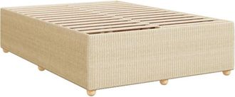 vidaXL Cama Sin Colch&oacute;n Tela Color Crema 160x200 Cm Vidaxl