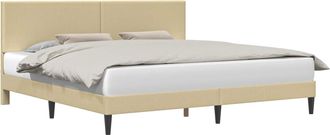 vidaXL Vidaxl Estructura De Cama Verde Claro Gris 200 X 200 Cm Tela De Pana