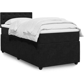 vidaXL Cama Box Spring Con Colch&oacute;n Terciopelo Negro 100x200 Cm Vidaxl