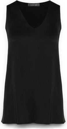 Elena Miro Viscose Satin Top - Dames - Tops zonder mouwen - Zwart - 6XL - Satijn - Tops
