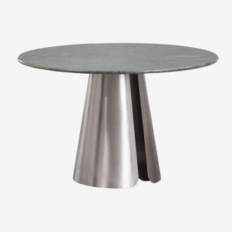 Sklum Mesa De Comedor Redonda &Oslash;120 Cm En Acero Inoxidable Baelor Sklum