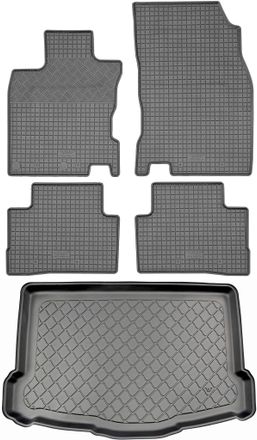 OEM Nissan Qashqai Ii J11 Suv (5 Puertas) Desde 02.2014 Set - Alfombrillas De Goma Para Coche + Alfombrilla Para Maletero