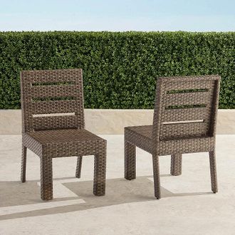 Frontgate Set of 2 St. Kitts Dining Side Chairs in Light Kona Wicker - Frontgate