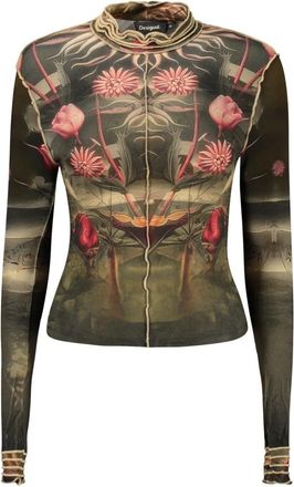 Desigual Life Is Cool Long-sleeved T-shirt - Dames - Longsleeves - Veelkleurig - XS - Tops