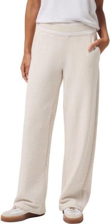 Travis Mathew Cloud Fleece Clubside Wide Leg Pants in Heather Brazilian Sand at Nordstrom, Size Xx-Large