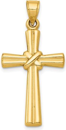 Diamond2Deal 14k Yellow Gold Hollow Cross Pendant