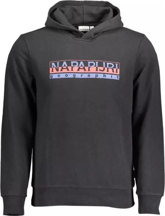 Napapijri Zwart katoenen capuchontrui - Heren - Hoodies - Zwart - 2XL - Katoen - Hoodies & sweatvesten