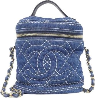 Chanel Pre-owned Vintage Mini Handtas - Dames - Vintage Mini Tas - Blauw - ONE Size - Leer - Vintage