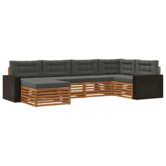 vidaXL Conjunto De Sof&aacute;s De Exterior 6 Pcs Natural Y Antracita Vidaxl