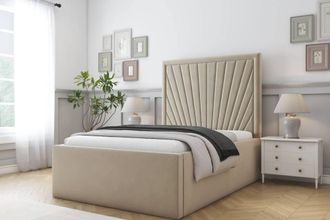 Comfort Beds Kensington Coniston Bed Frame - 50 Upholstered Headboard in Cream | Size: Single