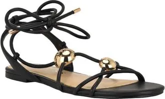 Guess Tabell Ankle Wrap Sandal in Black at Nordstrom, Size 7.5