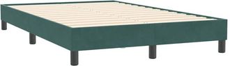 vidaXL Vidaxl - Cama Box Spring Sin Colch&oacute;n Terciopelo Verde Oscuro 120x210 Cm