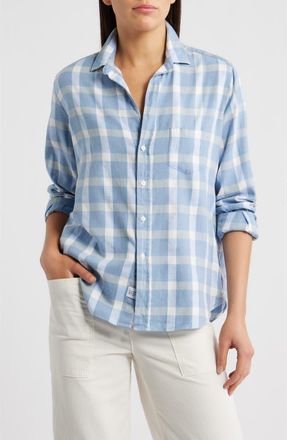 Frank & Eileen Relaxed Fit Cotton Button-Up Shirt in Large Blue White Check at Nordstrom, Size Xx-Small