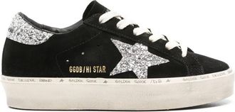 Golden Goose Hi Star Suede Sneakers With Glittered Star And Heel Tab Shoes
