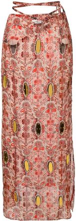 Amir Slama tie-fastened straight skirt - women - Silk - GG - Red