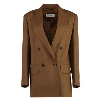 Max Mara Blazers, female, Brown, S, Palanca Double Breasted Blazer