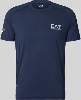 Emporio Armani T-Shirt mit Label-Print in Dunkelblau, Gr&ouml;&szlig;e XXXL