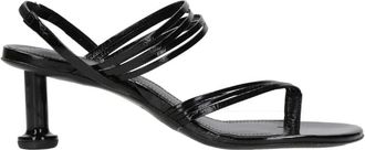 Alohas Zwarte Su&egrave;de Sandalen met Houten Hak - Dames - Muiltjes - Zwart - 41 EU - Su&egrave;de - Schoenen