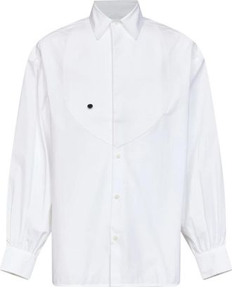 Jacquemus Honeycomb Plastron Shirt - Heren - Zakelijke Overhemden - Wit - M - Katoen - Overhemden